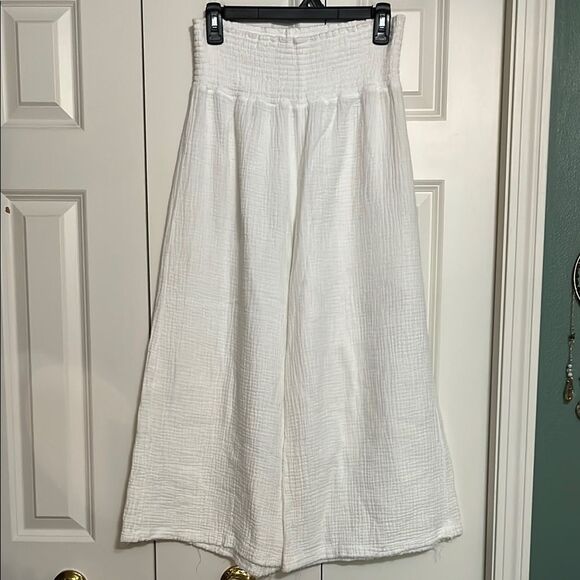 Mododoc Los Angeles White Wide-Leg Stretchy Flowy Women’s Pants S - Picture 1 of 10